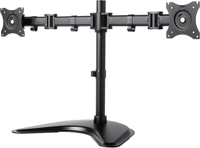Kantek Dual Monitor Articulating Desktop Stand, for 13" to 27" Monitors, 32" X 13" X 17.5", Black, Supports 18 Lb
