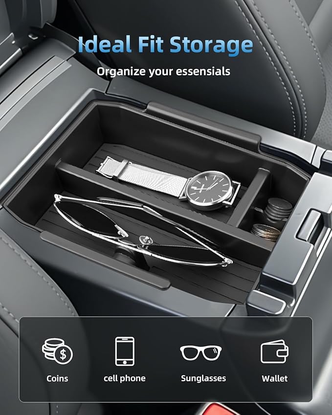 Double-Layer Center Console Organizer for 2026 Subaru Outback(Premium, Limited, Touring, Wilderness, Limited XT, Touring XT), Armrest Storage Box Insert Tray, Outback Interior Accessories