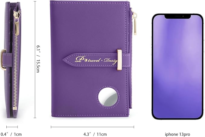 Passport Holder for Family,RFID Travel Document Organizer for Women,RFID Passport Wallet with Airtag Holder,Family Passport Protector Case, Anti-Lost Travel Essentials(Air tag Not Included)