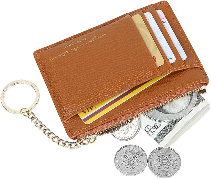 Women's 8 Cards Slim Minimalist Card Holder Coin Changes Purse Keychain Front Pocket Wallet | 8 Cards, Slim, Minimalist, Coin Changes, Purse, Keychain