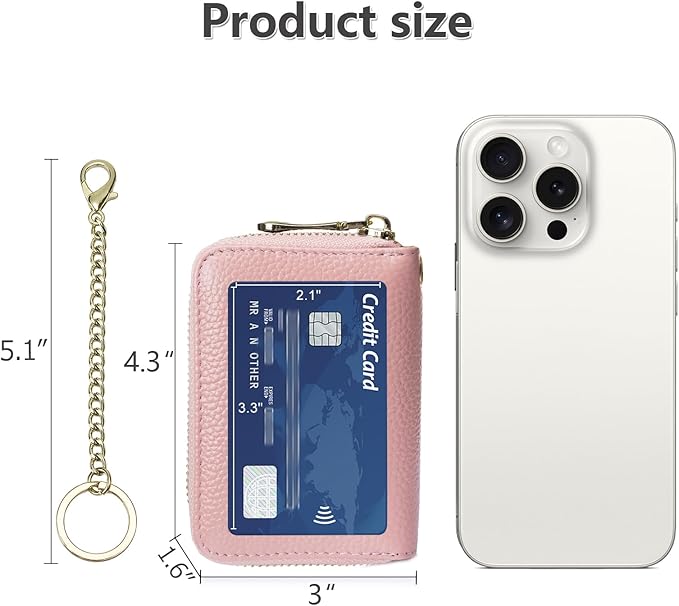 imeetu Rfid Credit Card Holder,Genuine Leather Businese Card Case,Rfid Blocking Wallet for Women & Men