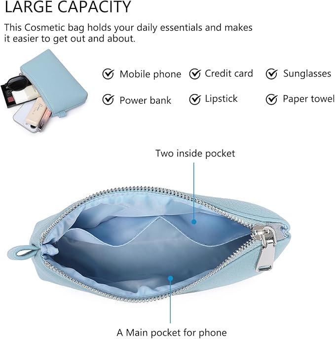 PU Leather Makeup Simple and Convenient Handbag Small Exquisite Storage Bag (PU/Phthalocyanine Blue)