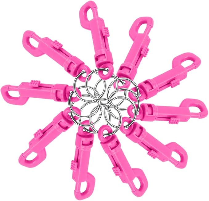 Lucky Line Plastic Key Clip for Backpacks, Belts, Keys, Party Favors, Arts and Crafts, Pink, 25 Per Bag (41566)