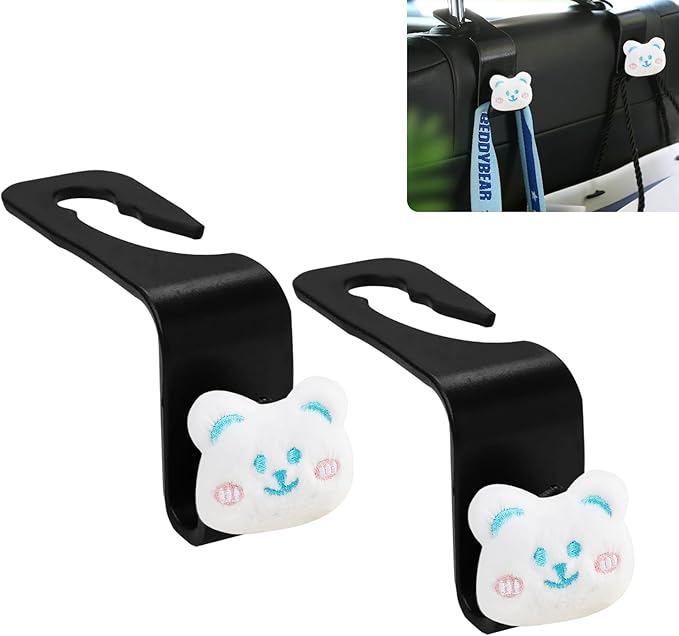 Cat Car Seat Headrest Hook 2 Pack Car Purse Hook Cars Seat Hooks for Headrest Universal for Handbag Bags Drink Grocery Coat Universal Vehicle,Cars Interior Accessories Cat Loves Gifts for Women Men