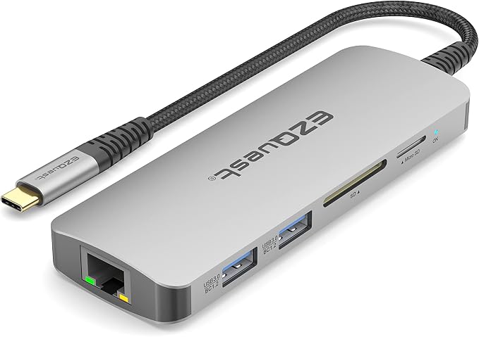 USB-C Hub Docking Station 10 in 1 with 4K HDMI 60Hz, 1 GBS Ethernet, 2 USB C Gen 2 10Gbs, 1 PD 3.0, 2 USB-A 3.0, Audio Ports, SD/Micro SD, Compatible with USB Type C/Thunderbolt Computers