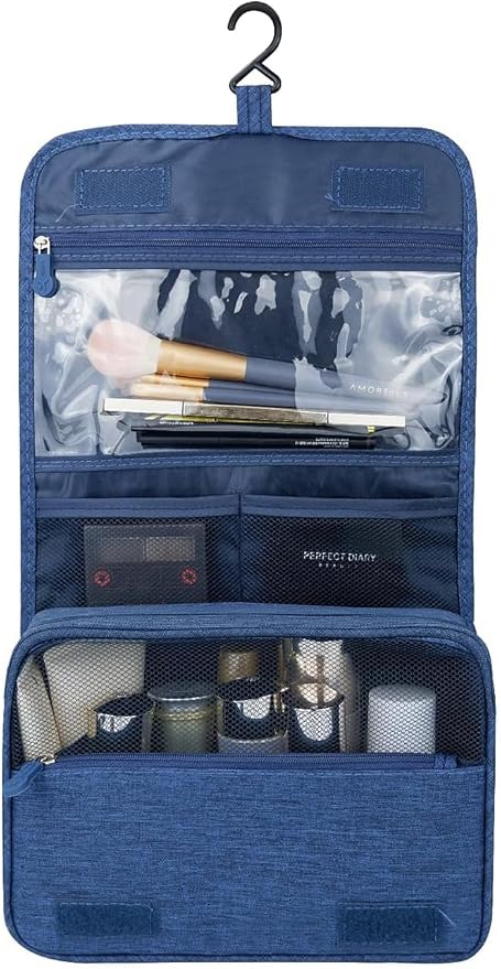 Sechunk Toiletry Bag Water-Resistant Makeup Cosmetic Bag Travel Organizer for Accessories Travel Bag with Hanging Hook
