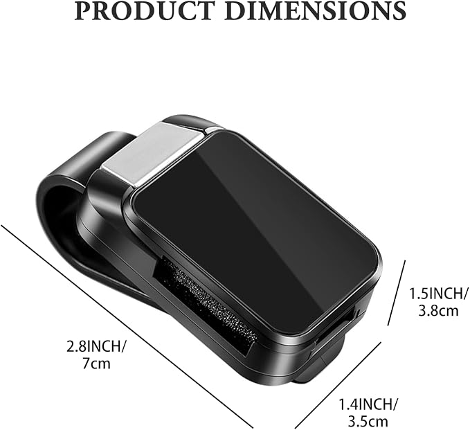 Sunglass Holderfor Car Visor Cip. Push-Button Opening Car Sunglass Holder, Visor Sunglasses Holder Cip. Fits Cars, Trucks. SUVs and More (Black)