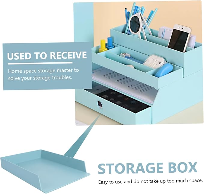 Desk Accessories Storage Case Capacity Drawer Storage Box Desk Organizers and Accessories Office Organization