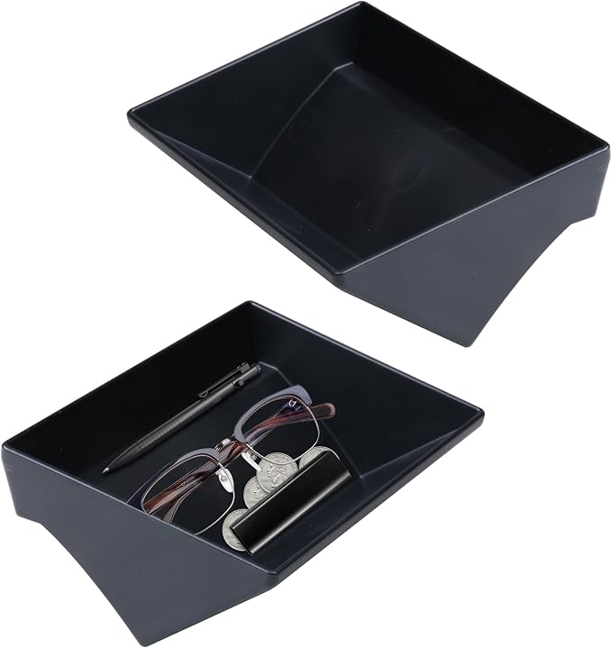 Center Console Organizer Air Vent Storage Box Compatible with 2024 2025 2026 Toyota Tacoma 4th Gen Interior Accessories Driver Air Outlet Insert Tray, Sunglass Holder Coin Key Card Case, Black