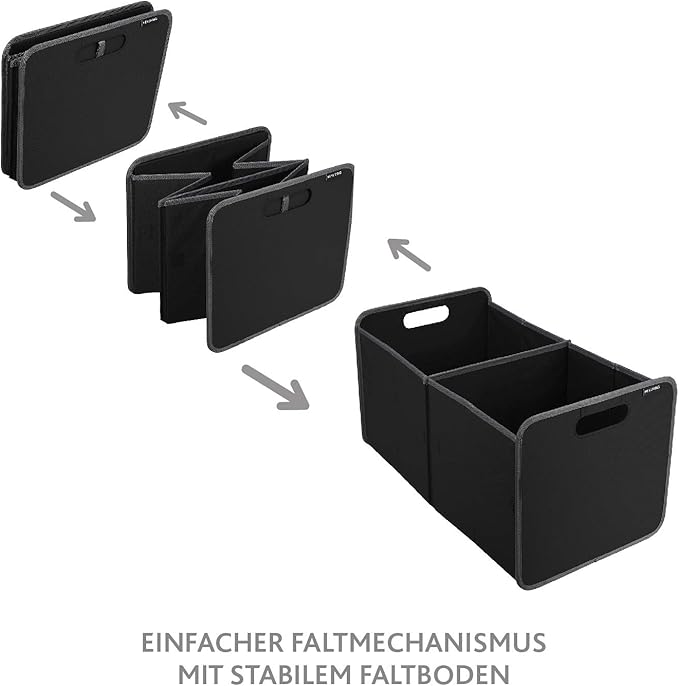Foldable Box Trunk Organizer Dorm Shopping Car Toys Sports Gear Travel 23.6x12.8x12inches, 1-Pack/X-Large, Lava Black