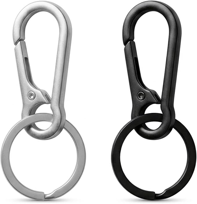 OXIHOUSE&CO- Metal Carabiner Keychain Set, Minimalist Key Ring Clip for Car Keys, Purse, Backpack, Durable for Women Men