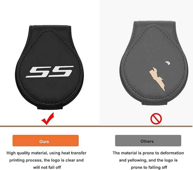 Car Sunglasses Holder for Chevy Camaro SS Car Sun Visor Leather Glasses Sunglass Clip Magnetic Eyeglass Hanger Mount Car Accessories for SS Owners