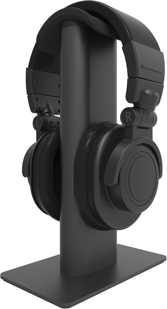 Kanto H2 Premium Universal Headphone Stand with Curved Silicone Padding for On and Over Ear Headphones | Black