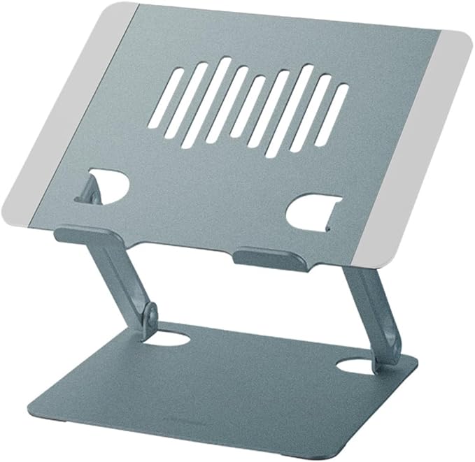 Iris Ohyama NPS-SGY Laptop Stand, Laptop Stand, Tablet Stand, Teacher Tablet, Height/Angle Adjustable, Posture Improvement, Foldable, Lightweight, Standard Type, Gray