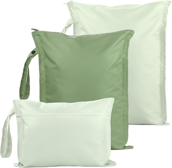 RelaxScene Wet Bag for Swimsuit - 2 Pack Waterproof Wet Dry Bag for Clothes - Baby Diaper Bag - Travel Laundry Daycare Bags - Baby Beach Essentials - Bogg Bag Accessories