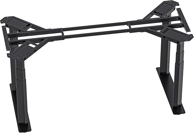 VWINDESK VJ401 Four Legs(Columns) Electric Height Adjustable Standing Desk Frame Only W/Four Motors, Ergonomic Sit Stand Up Height Adjustable Steel Base with Digital Memory Keypad (Black)