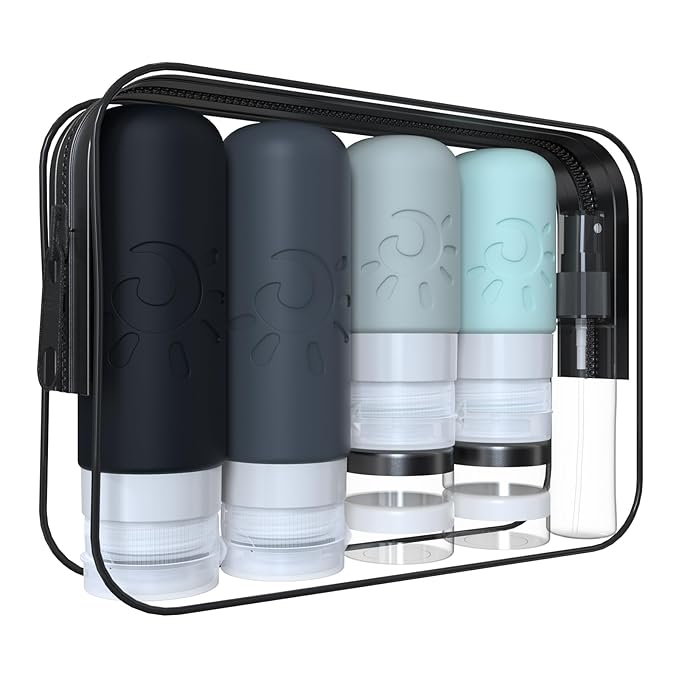 Zafit 18 Pack travel Bottles for Toiletries, TSA Approved Silicone Travel Containers Leak Proof Refillable Travel Accessories for Shampoo Conditioner Lotion Body Wash(Multicolored A)