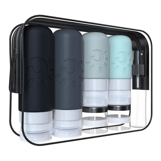 Zafit 18 Pack travel Bottles for Toiletries, TSA Approved Silicone Travel Containers Leak Proof Refillable Travel Accessories for Shampoo Conditioner Lotion Body Wash(Multicolored A)
