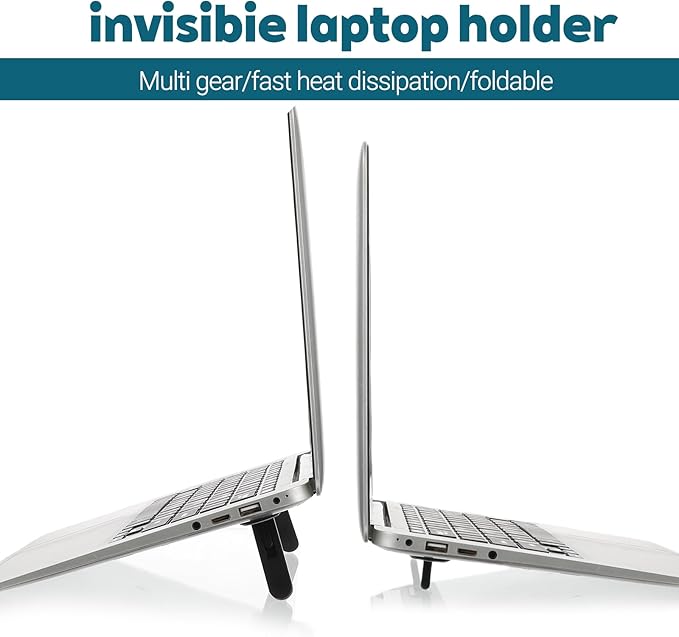Foldable Keyboard Riser Stand, Self-Adjusting Laptop Feet with Dual Angles Small Computer Stand Portable PP Computer Keyboard Lift for Desk