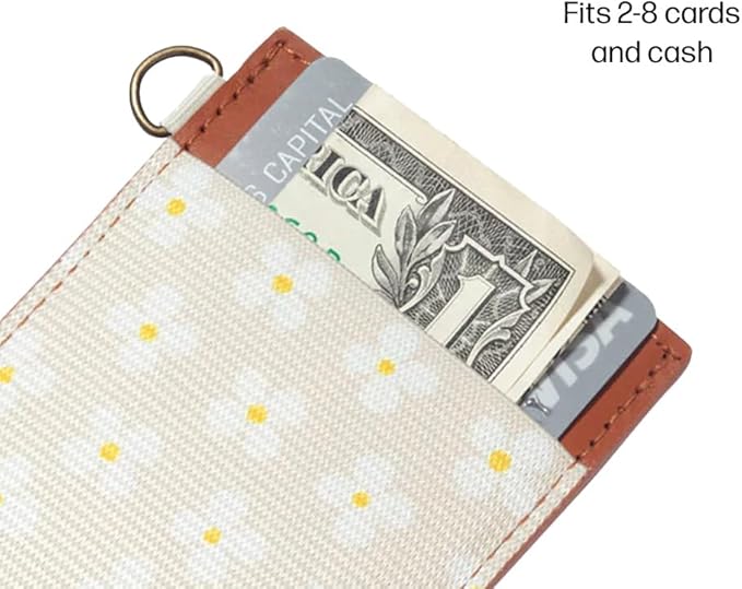 Thread Wallets Ultra Slim Minimalist Leather Card Holder Wallet (Luna (Beige))