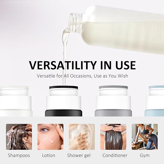 Vipop Empty 3 oz Travel Size Bottles Toiletries Containers for Toiletries Liquids，Small Silicone Mini Refillable Leak Proof TSA Approved Travel Bottles for Creams Shampoo and Conditioner Traveling