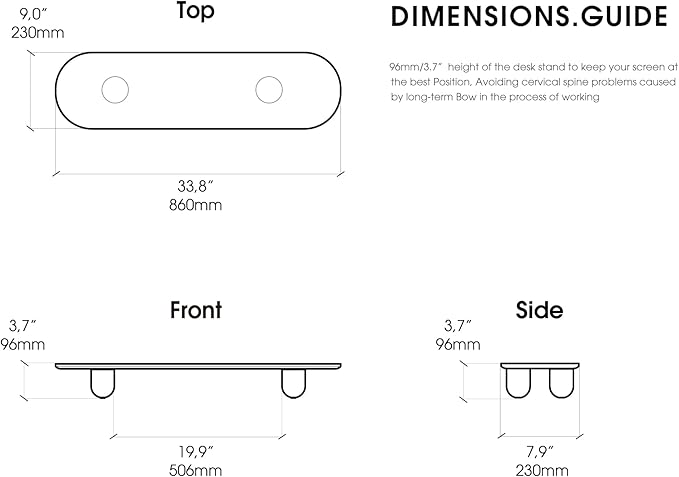 Fenge Monitor Riser, 34 Inch Dual Monitor Stand for Large Monitors, Desk Organizer with Glass Shelf & Solid Wood Legs, Computer Stand for Laptop, TV, PC, Printer, Black