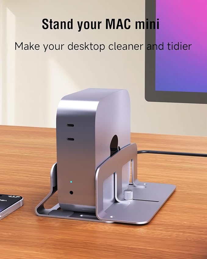Laptop Stand for Desk, Vertical Laptop Riser Holder Compatible with MacBook Air/Pro, Metal Computer Laptop Stand for Office Home, Fits Mac mini Tablets MacBook Dell HP Up to 17", Silver