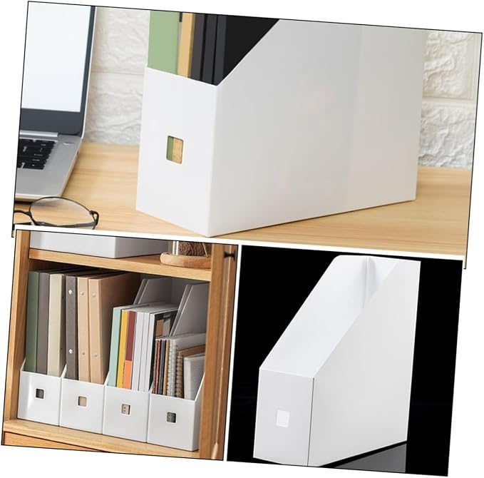 Gadpiparty 4pcs Stackable Plastic File Storage Box Lid Desktop Document Organizer for Office and Classroom Multi-Purpose Filing Envelopes and Paper Storage Bins
