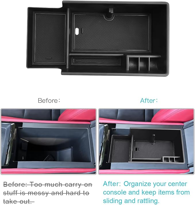 CDEFG for 2024 2025 Chevy Blazer EV Center Console Organizer Tray Compatible with 2024 2025 Chevrolet Blazer EV RS LT Accessories Middle Console Armrest Storage Box Coin Holder(NOT FOR BLAZER)