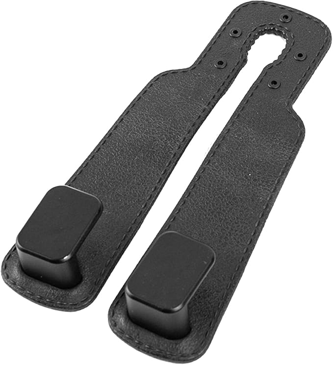Car Seat Headrest Hook Heavy Duty Double Hook Organizer for Storage Handbags Purses Shopping Bags Durable TPE Metal 6.30x3.15 Inches (Black)