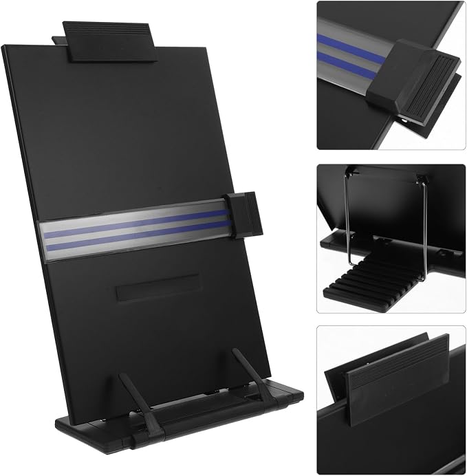 Tofficu Adjustable Document Holder Portable Reading Stand for Desk Lightweight Paper Holder for Comfortable Reading Posture for Home and Office Use