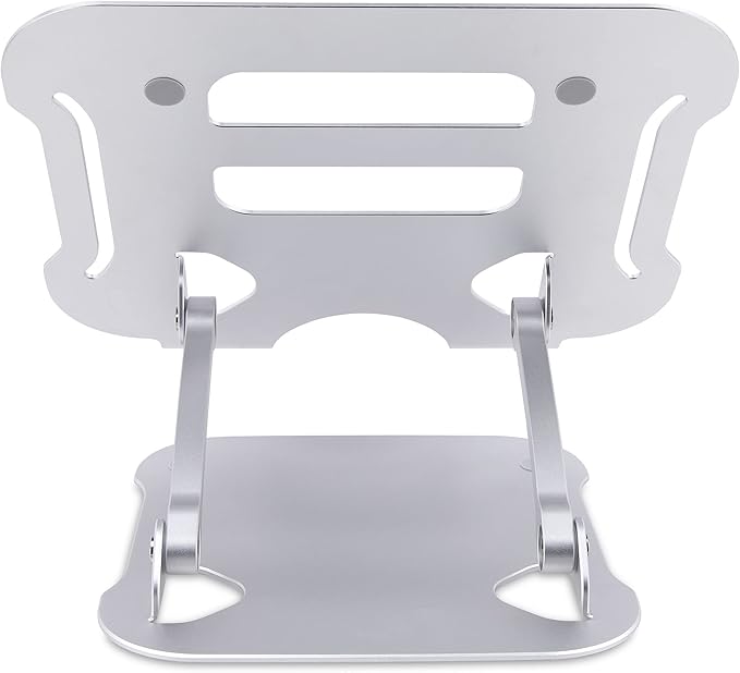 StarTech.com Laptop Stand for Desk, Ergonomic Laptop Stand Adjustable Height, Aluminum, Portable, Max. 22lb (10kg), Foldable Laptop Holder - Angled Notebook Computer Riser/Lift (ADJ-Laptop-Riser)