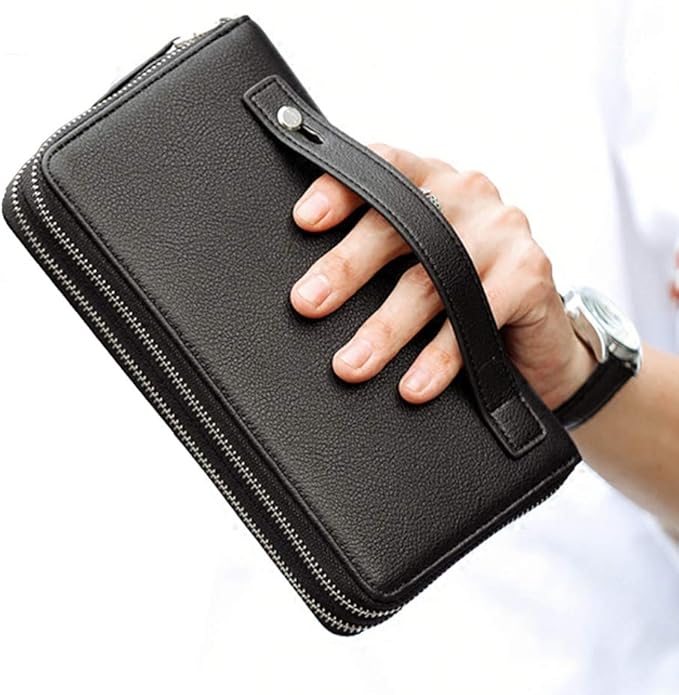Hebetag Leather Clutch Purse Wallet for Men Organizer Holder Wrist Bag | Organizer, Holder