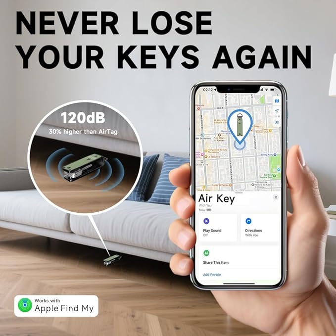 Key Organizer Men's Keychains with Smart Tracker, Key Finder, Compact Key Holder -Minimalist Key Case Metal Car Key Chain