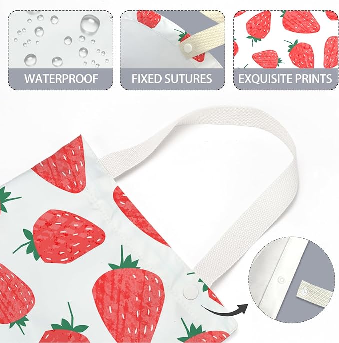Car Trash Bag Car Garbage Bag Hanging Cars Trash Can, Waterproof Cars Back Seat Organizer for Vehicle Travelling Camping Strawberry Decor