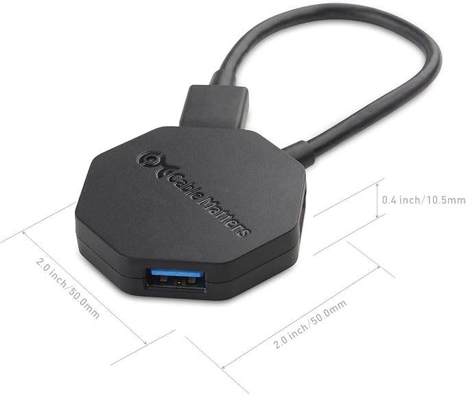 Cable Matters Ultra Mini 4 Port USB Hub (USB 3.0 Hub, USB3 Dock)