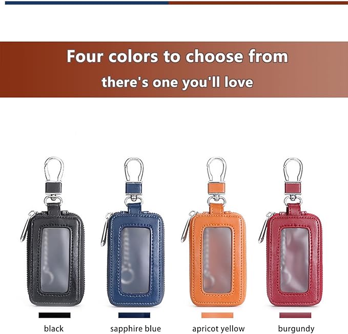 vvag Premium Car Key Fob Case Genuine Leather Car Smart Key fob Holder Car Remote Keychain Bag Universal