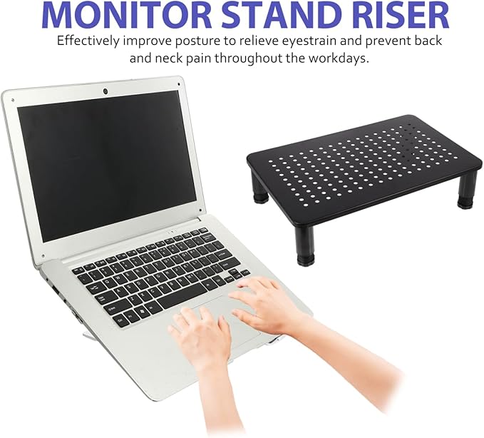 ARTIBETTER Adjustable Computer Monitor Stand Riser with Level Height Settings Up to Load Sturdy Desktop Organizer for Home Office Installation for Eye Health and Posture Improvement