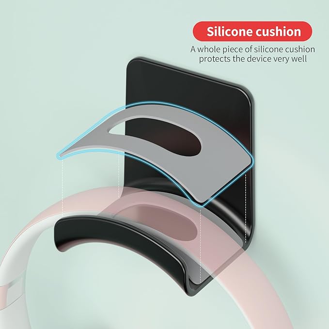 2 Pcs Headphone Stand Wall Mount Mini Headphone Hook Holder with Strong Adhesive Headset Stand Headset Holde (ZY88 wall Mount 2pcs)