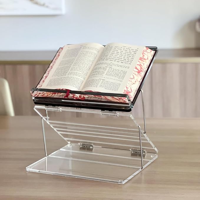 Lucite Acrylic Shtender - Adjustable Book Stand for Comfortable Hands-Free Reading, Studying or Praying
