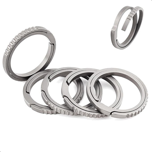 Titanium Key Rings Heavy Duty Side Push Split Key Chain Rings for Key Carabiner Quick Release Keychain