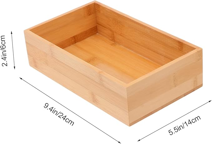 Healifty Natural Desktop Storage Box Organizer for Home Office Wood Container for Desktop Finishing and Item Arrangement Khaki Compact Storage Crate