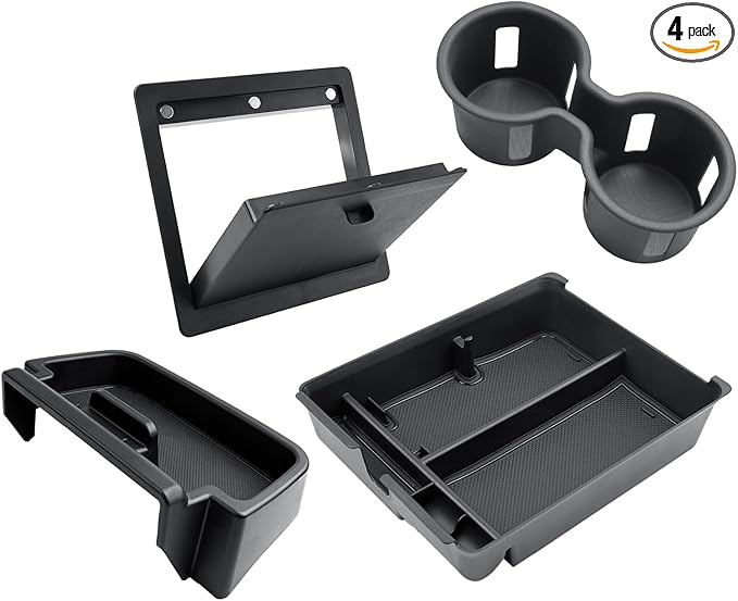 CDEFG 4PCS for 2023-2025 Honda Pilot Center Console Organizer 9-Inch Screen Organizer for 2023-2025 Honda Pilot Accessories Cup Holder Behind-Screen Dash Armrest Hidden Storage Box