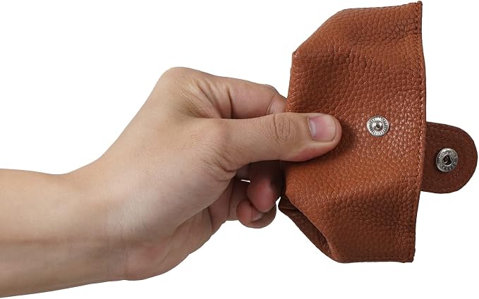 Cockatoo Genuine Leather Coin Pouch Change Holder, Mini Snap Pocket Wallet for Men Women (Shifting Sand,Large)