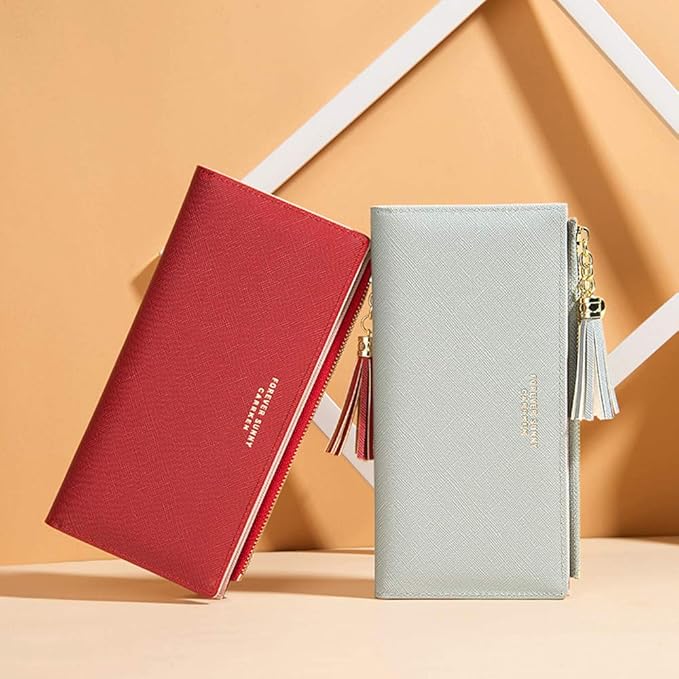 Valentoria Womens Wallet Cute Elegant Long Slim Card Holder Case Minimalist Coin Purse Thin Tassels Zip Clutch Wallets for Girls Ladies | Cute, Elegant, Long, Slim, Case, Minimalist
