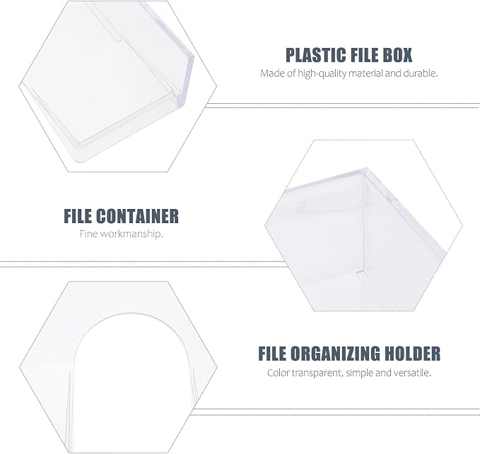 SECFOU Stackable Plastic File Storage Box A4 Paper Organizer Document Case Desktop Office Storage Holder for Home and School