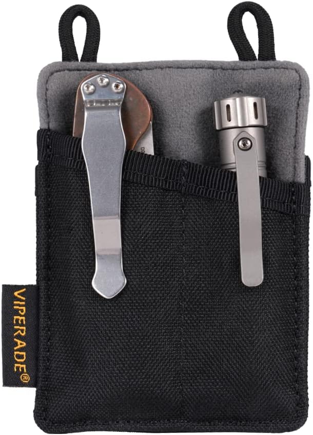 VIPERADE Slim EDC Pouch, Mini Pocket Organizer for Men, EDC Belt Organizer for Knife/Flashlight/Pen/Pry Bar/Mini Tools/Pocket Notebook
