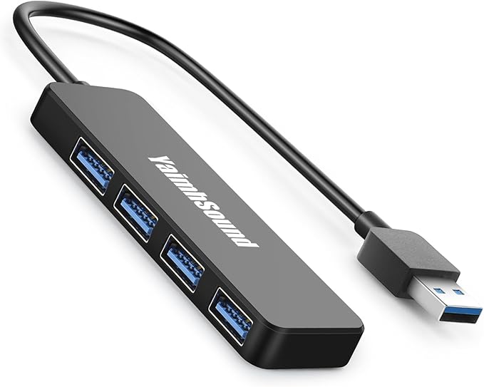 USB Splitter for Laptop, YaimhSound 4-Port USB Hub 3.0, Multiple USB Expander Adapter for Keyboard,Mouse, Dell,Asus,HP,MacBook,Surface, Acer,Ps4,Xbox,Flash Drive,SSD,Printer,Camera