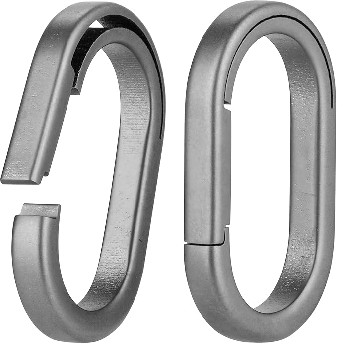 KEEPO LINK Titanium Key Ring Side Pushing, Small Key Ring Quick Release Keychain Connector for Men, 2 Pcs, OLO03