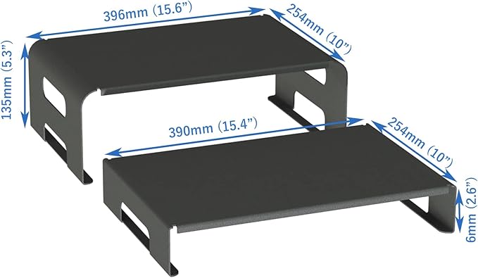 AEONS Versatile 2-Piece Monitor Stand Riser Desk Organizer, Ergonomic 2-Tier Computer iMac Display Holder Laptop Stand Printer Storage Shelf Cable Management.